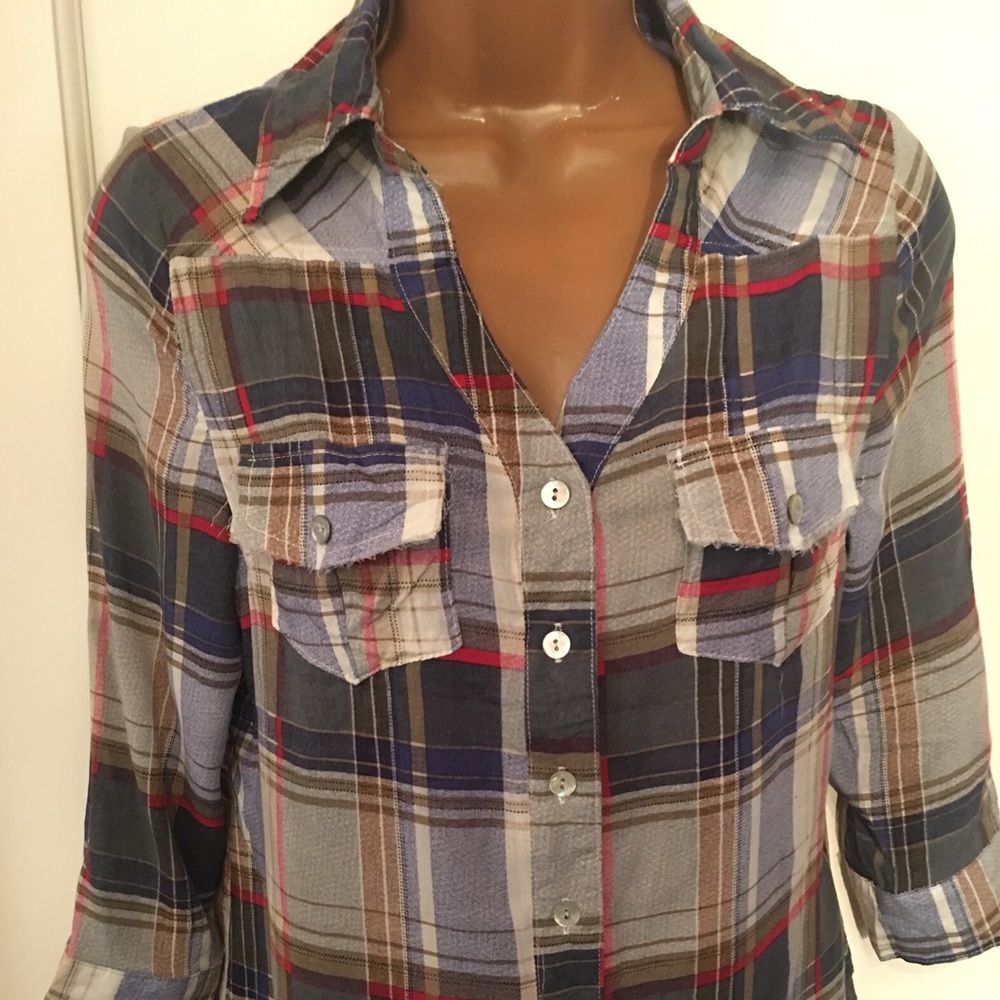 Point zero, plaid blouse rayon